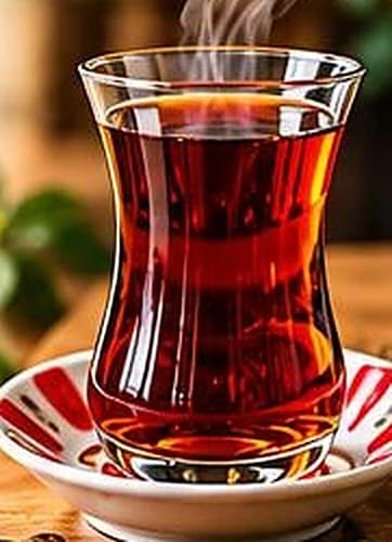 İnce belli bardakta demli çay