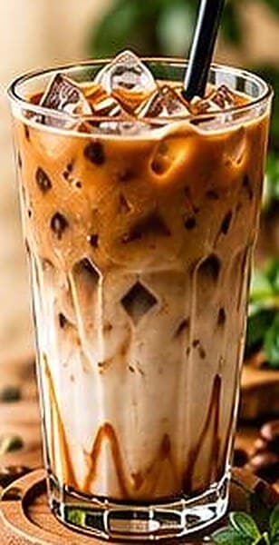 Buzlu bardakta soğuk latte
